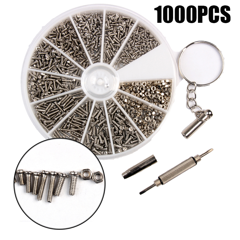 Micro Screwdriver Kit - 1000Pcs/lot M1-M1.6 Stainless Steel Screws +1PC
