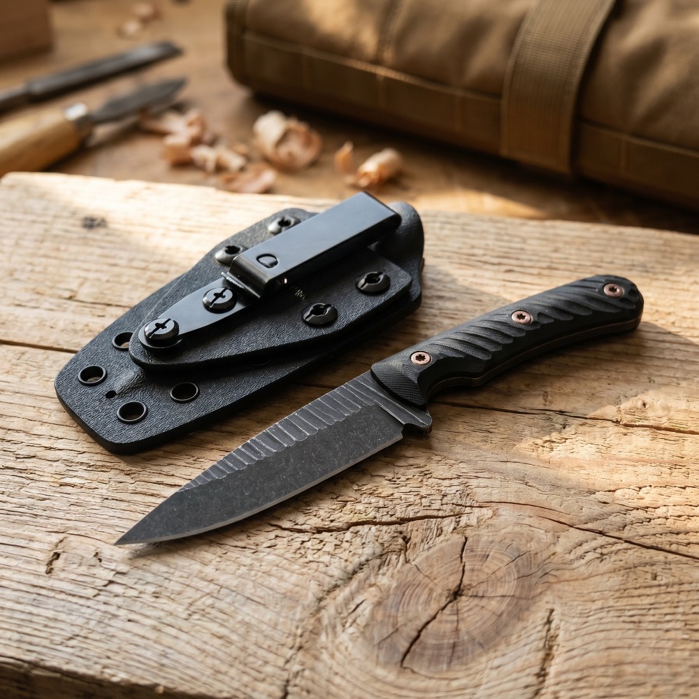 Full Tang Bushcraft Knife D2 B - đánh giá và giá Edc Fixed Blade Deep Carry