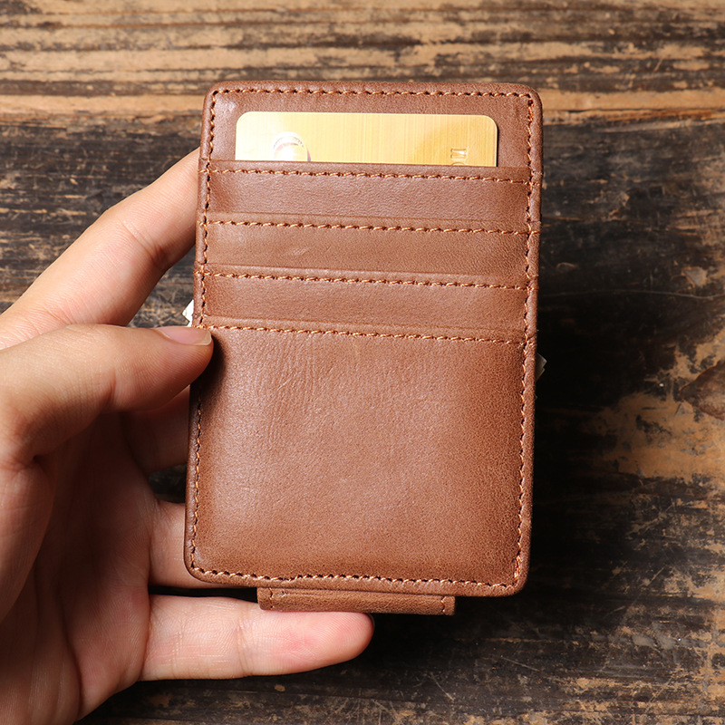 Men Slim Money Clip Wallet Lea - đánh giá và giá Money Clip Magnetic