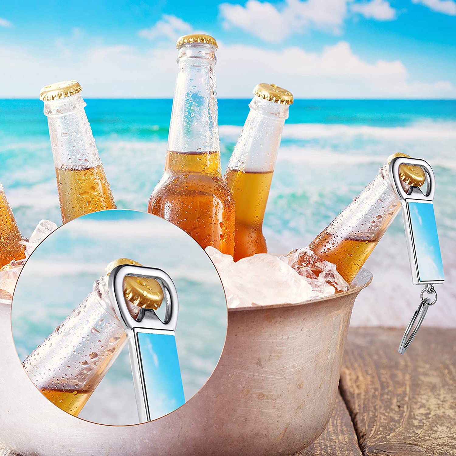 AED7-10 Pcs Sublimation Blank  - đánh giá và giá Bottle Opener Keyring